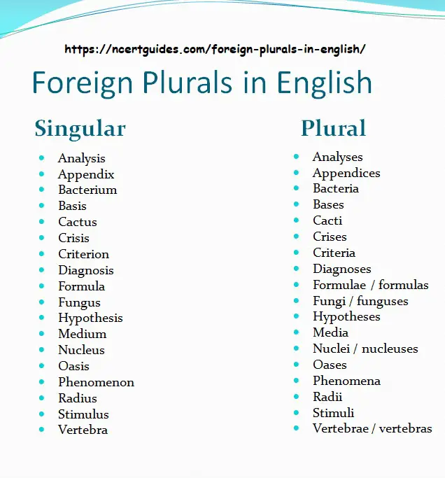 Foreign plurals in English