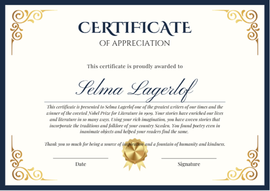 Debts of Gratitude Certificate of Appreciation Class 9 English